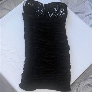 Wishes Wishes Wishes true vintage Black Strapless Dress with Sequin Accents